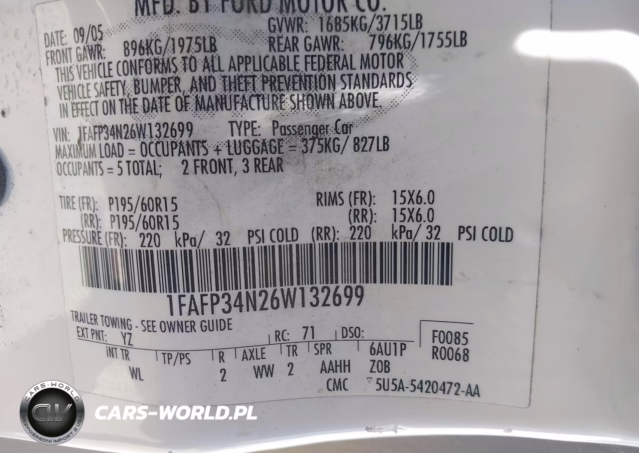2006 Ford Focus Zx4 VIN:1FAFP34N26W132699 - 9