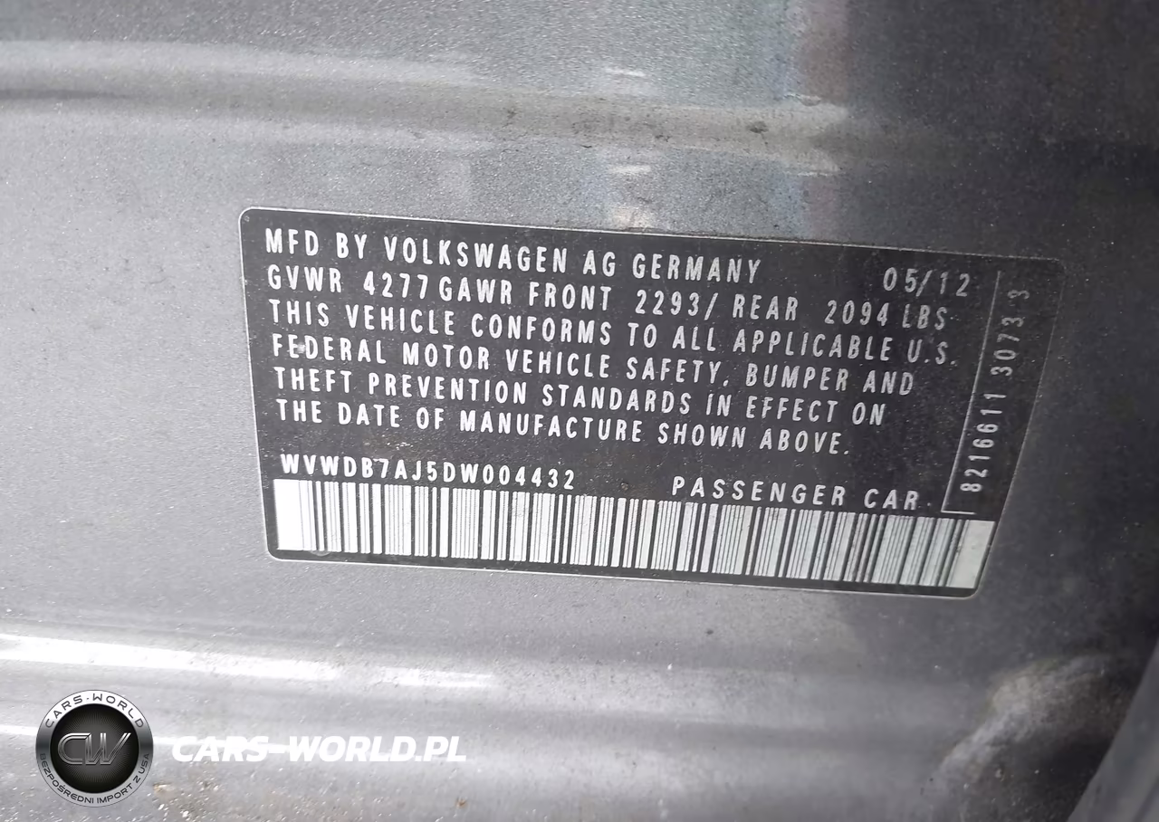 2013 Volkswagen Golf 2.5L 4-Door VIN:WVWDB7AJ5DW004432 - 9