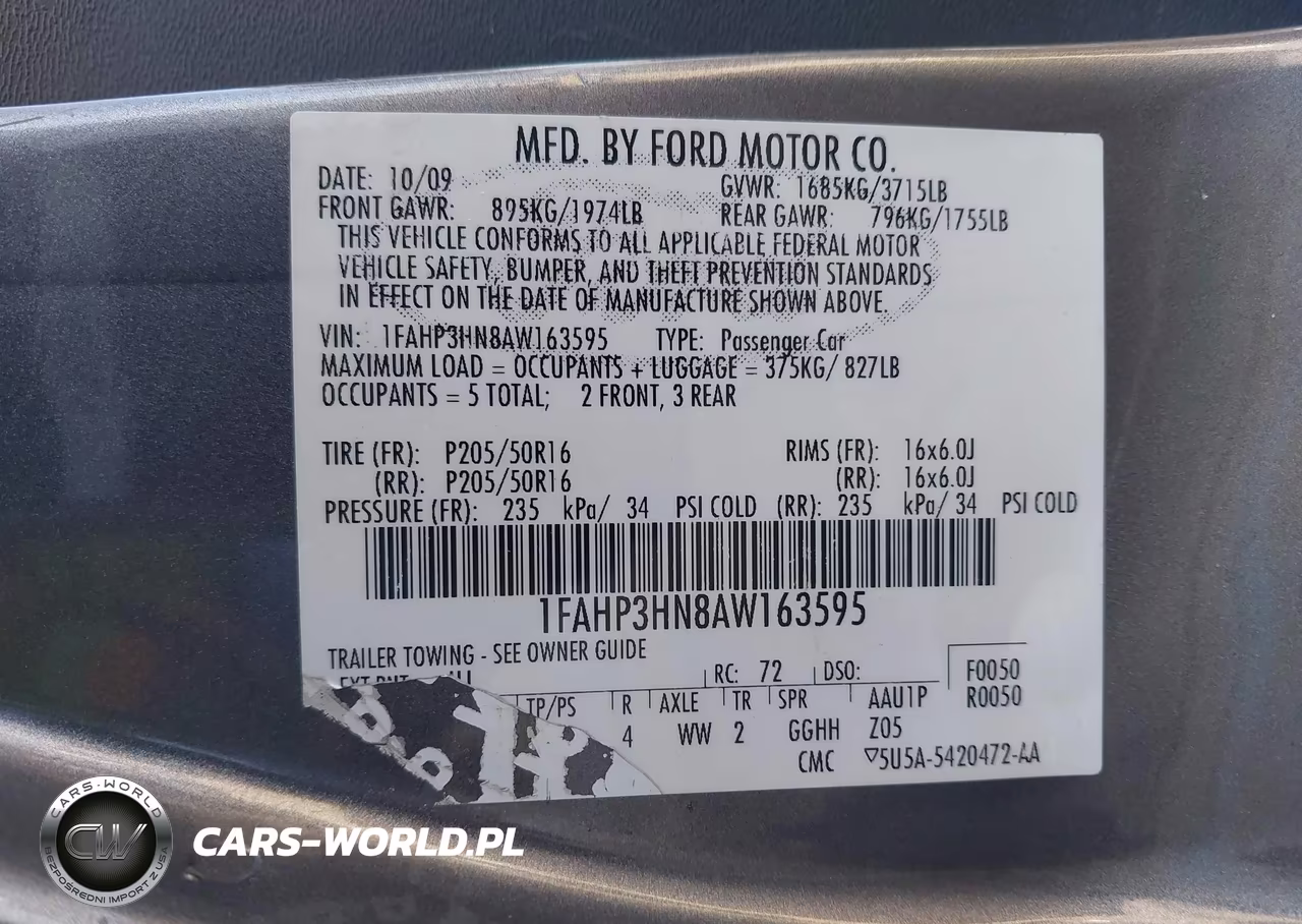 2010 Ford Focus Sel VIN:1FAHP3HN8AW163595 - 9