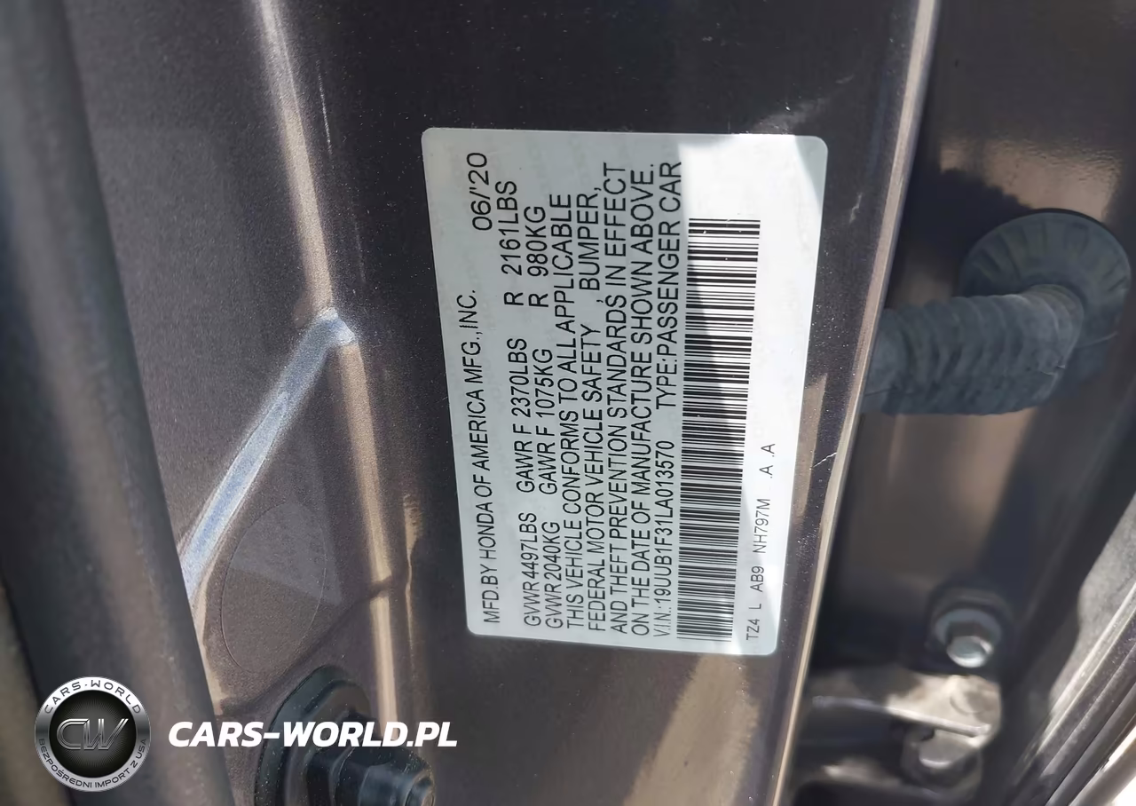 2020 Acura Tlx Standard VIN:19UUB1F31LA013570 - 9