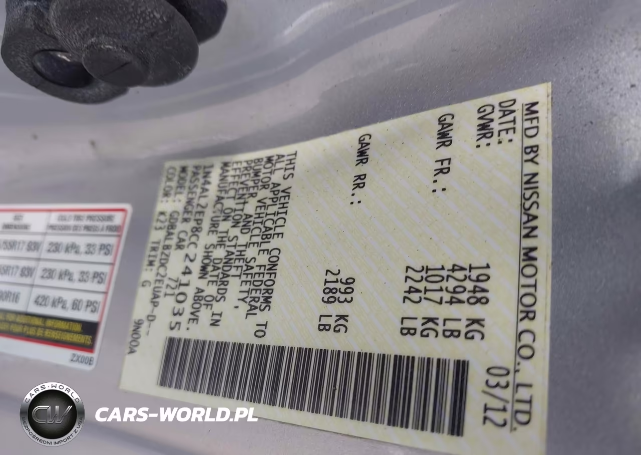 2012 Nissan Altima 2.5 S VIN:1N4AL2EP8CC241035 - 9