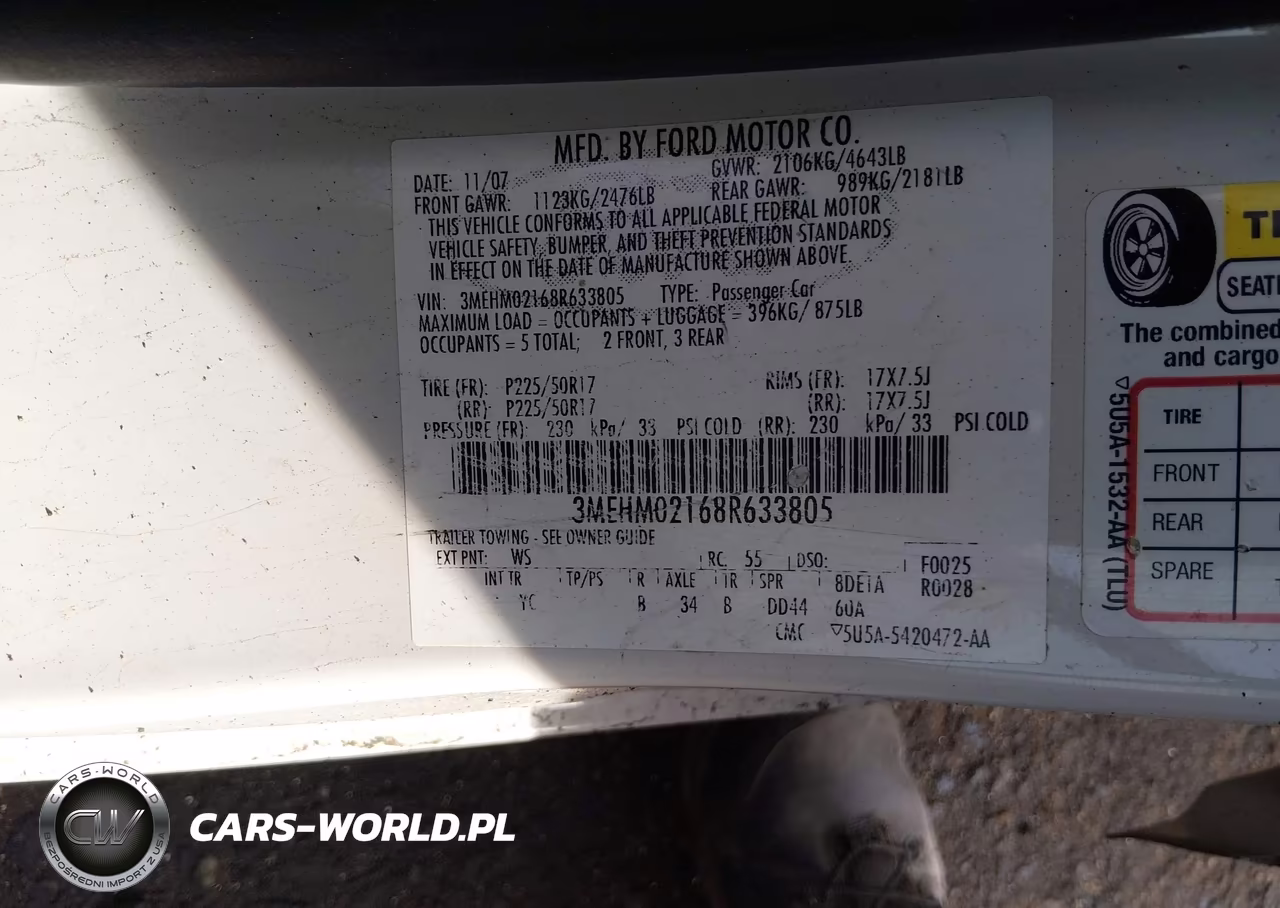 2008 Mercury Milan V6 Premier VIN:3MEHM02168R633805 - 9