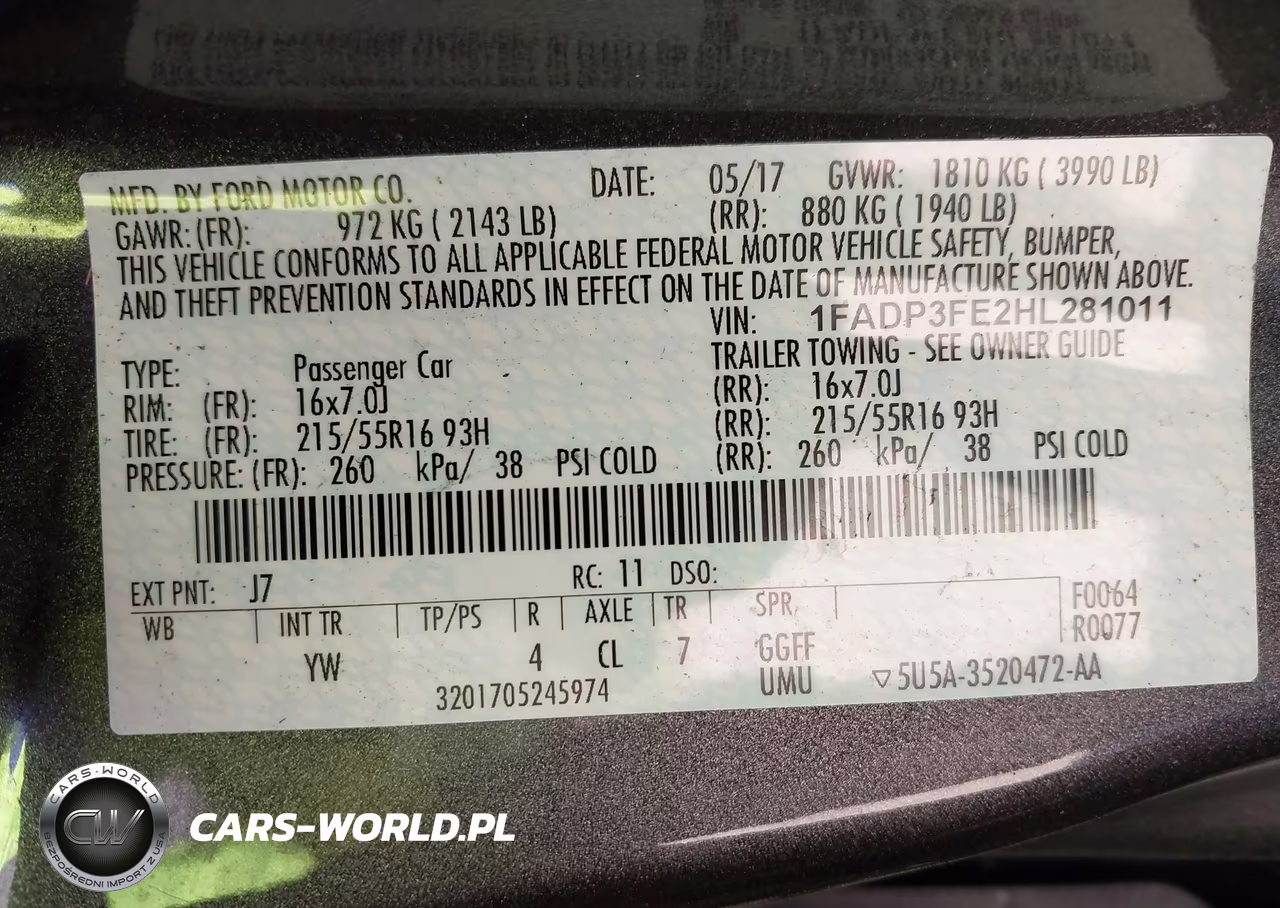 2017 Ford Focus Se VIN:1FADP3FE2HL281011 - 9