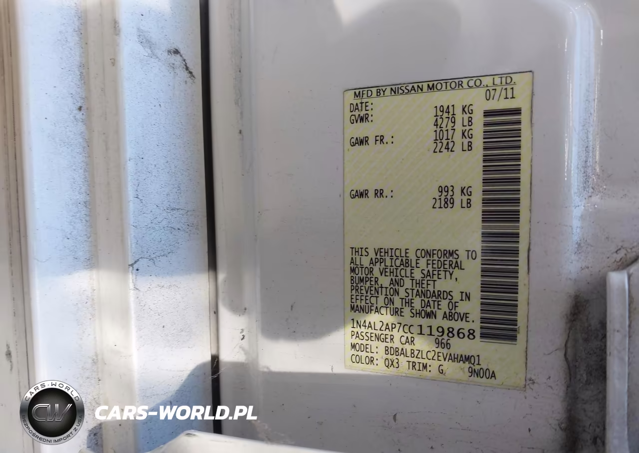 2012 Nissan Altima 2.5 S VIN:1N4AL2AP7CC119868 - 9