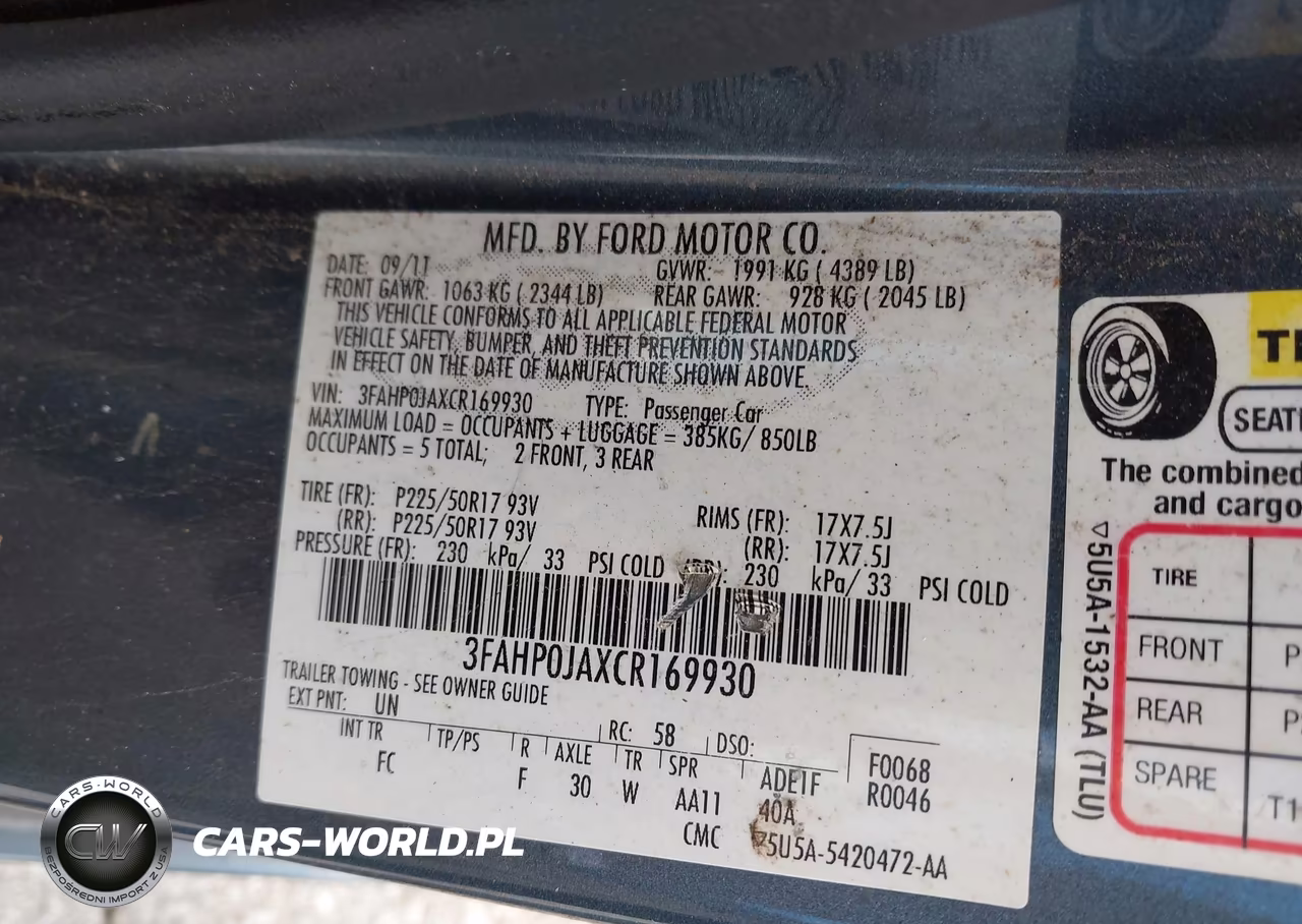 2012 Ford Fusion Sel VIN:3FAHP0JAXCR169930 - 9