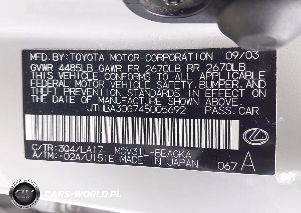 2004 Lexus Es 330 VIN:JTHBA30G745005692 - 9