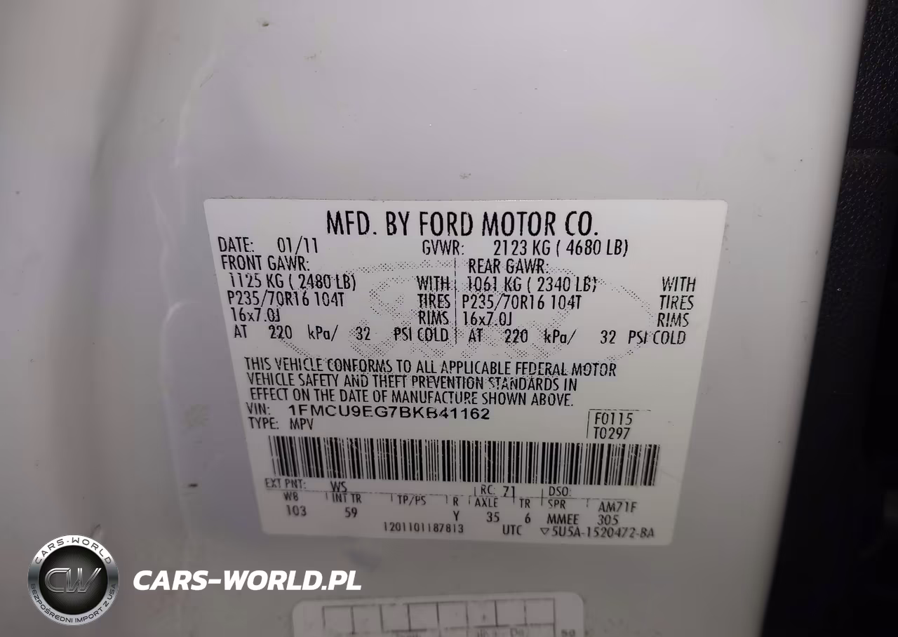 2011 Ford Escape Limited VIN:1FMCU9EG7BKB41162 - 9