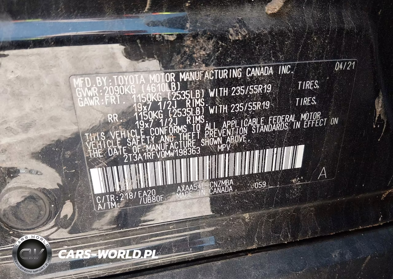 2021 Toyota Rav4 Xle Premium VIN:2T3A1RFV0MW198363 - 9
