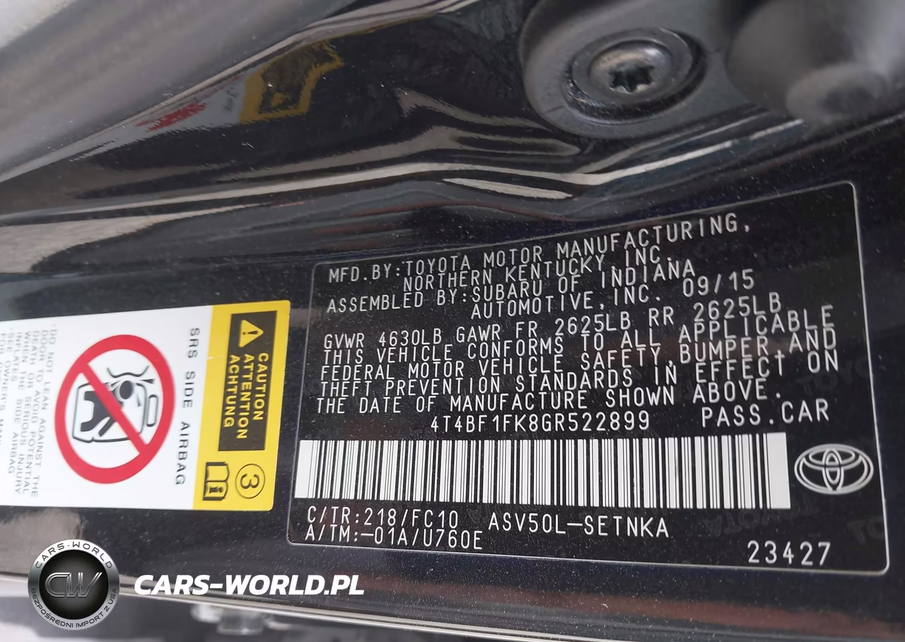 2016 Toyota Camry Le VIN:4T4BF1FK8GR522899 - 9