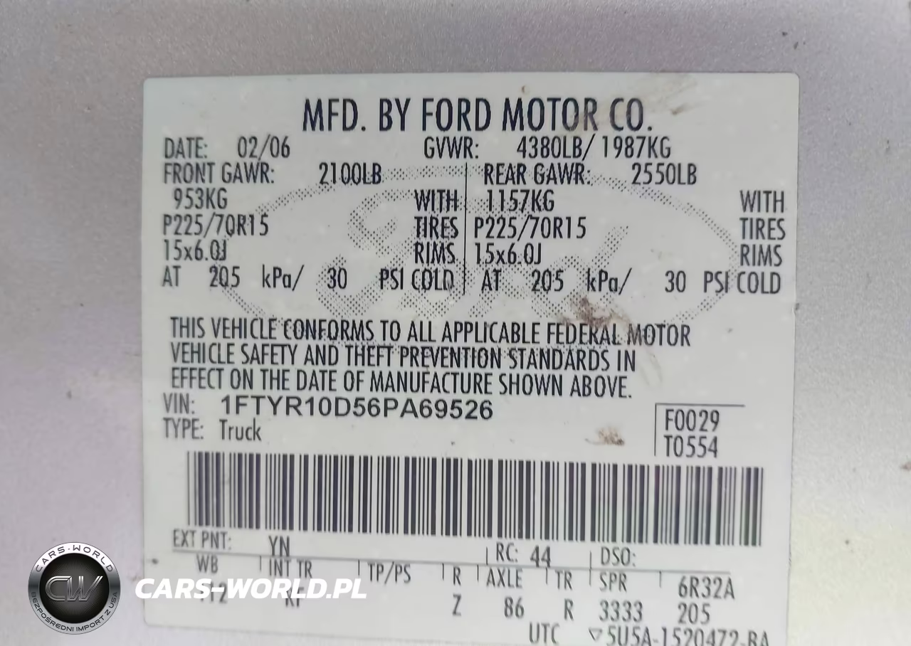 2006 Ford Ranger Xl-Xlt VIN:1FTYR10D56PA69526 - 9