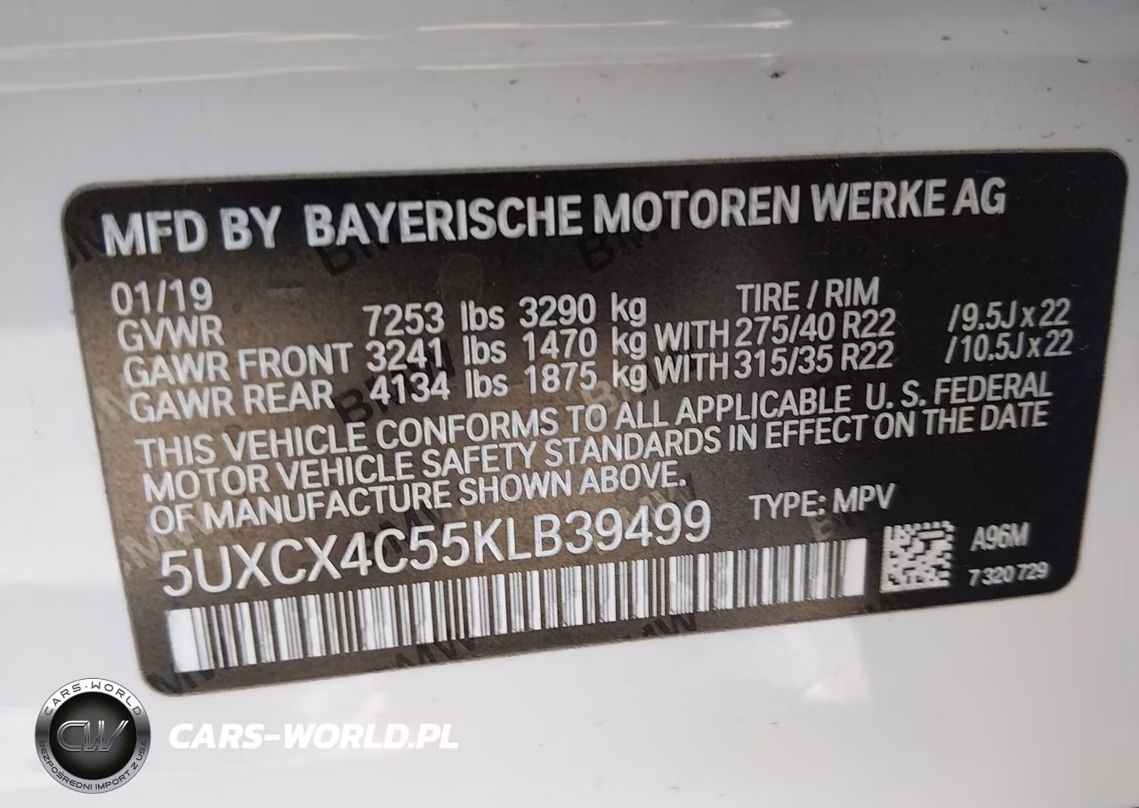 2019 BMW X7 XDRIVE50I VIN:5UXCX4C55KLB39499 - 9