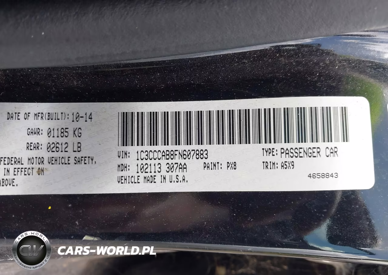2015 Chrysler 200 Limited VIN:1C3CCCAB8FN607883 - 9