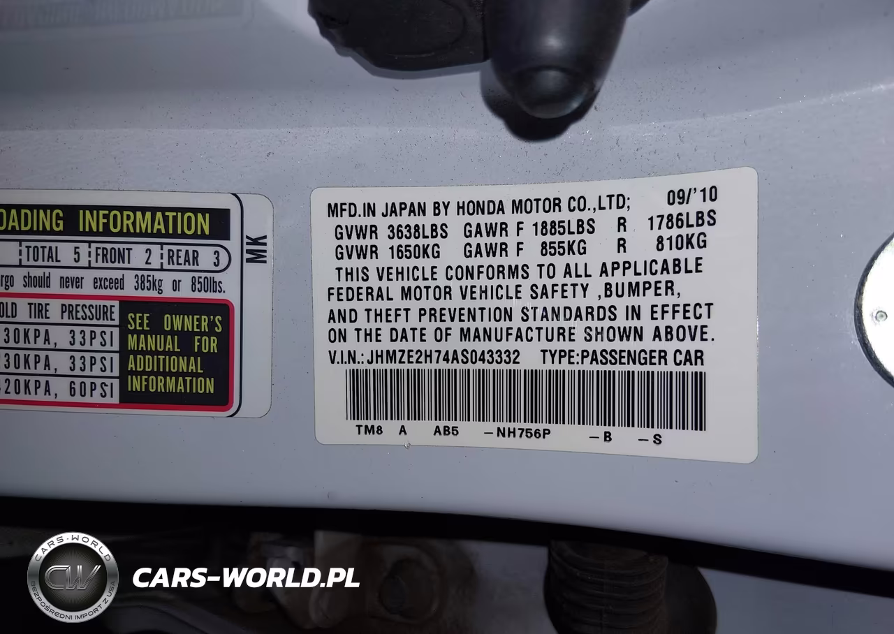 2010 Honda Insight Ex VIN:JHMZE2H74AS043332 - 9