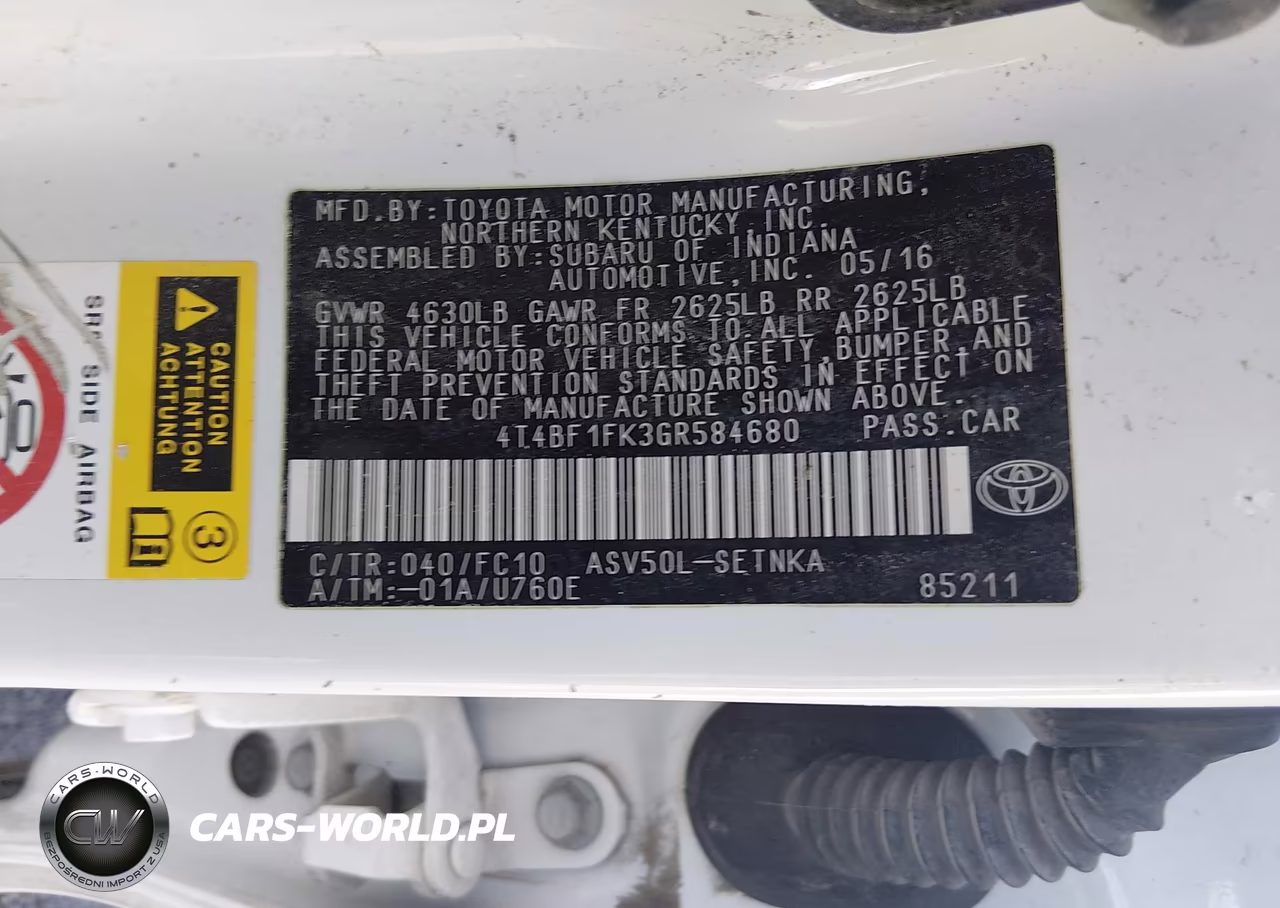 2016 Toyota Camry Le VIN:4T4BF1FK3GR584680 - 9