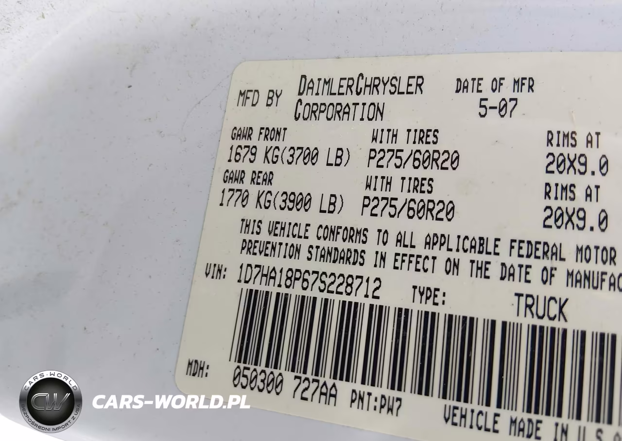 2007 Dodge Ram 1500 Slt VIN:1D7HA18P67S228712 - 9