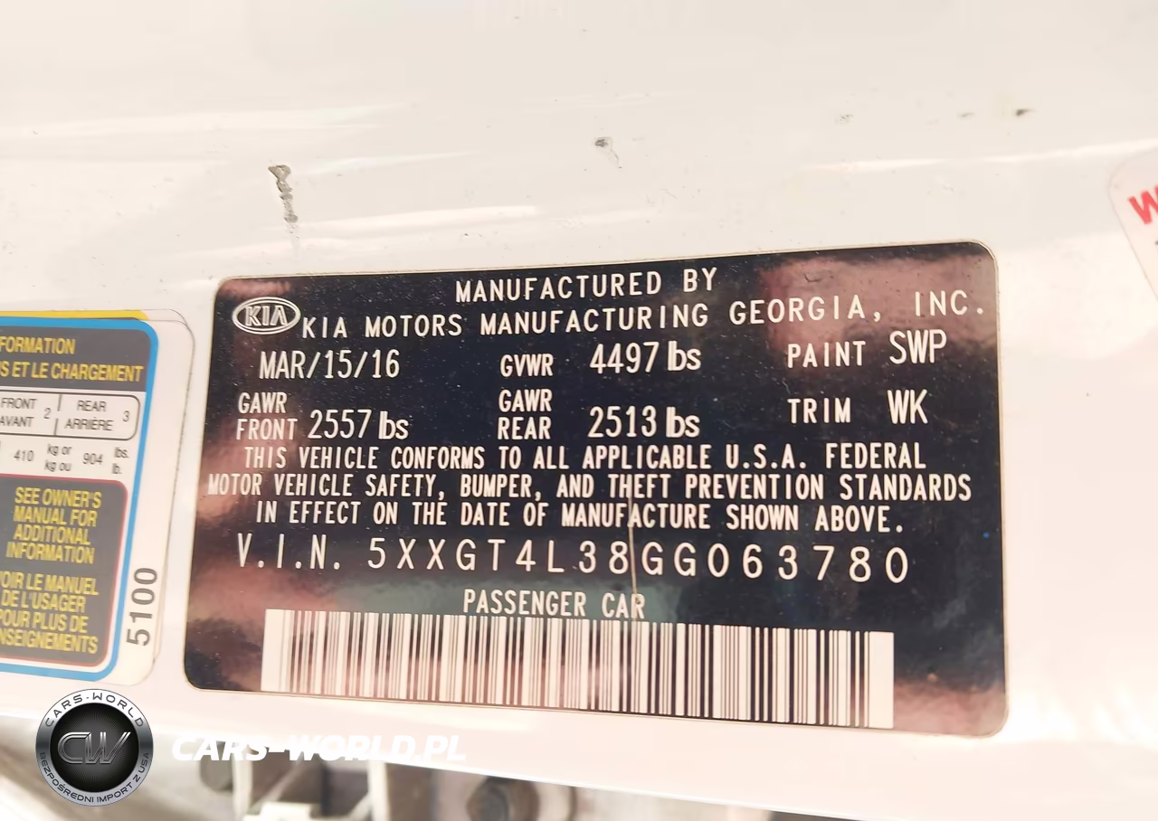 2016 Kia Optima Lx VIN:5XXGT4L38GG063780 - 9