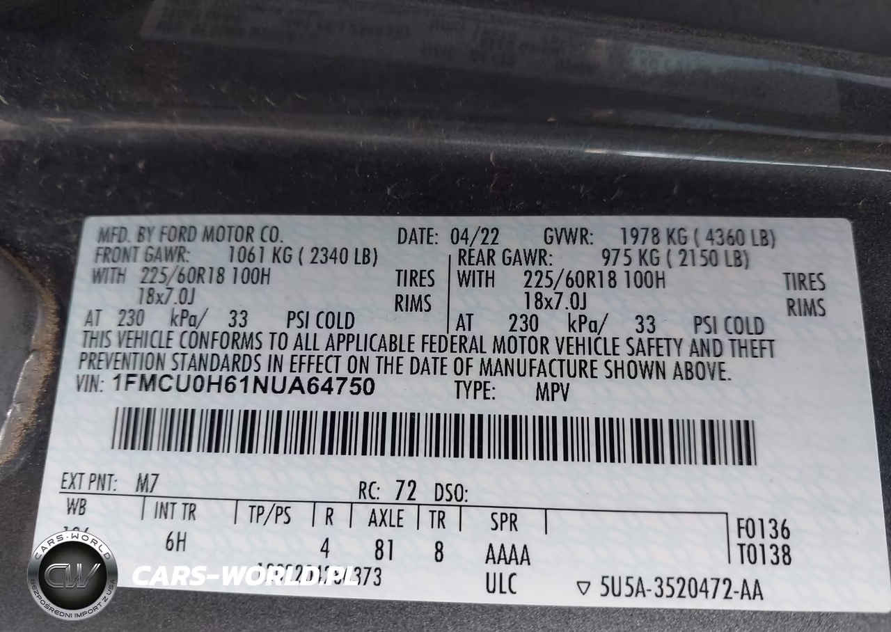 2022 Ford Escape Sel VIN:1FMCU0H61NUA64750 - 9