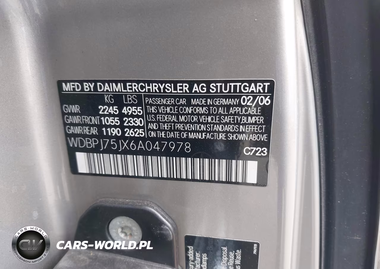 2006 Mercedes-Benz Cl 500 VIN:WDBPJ75JX6A047978 - 9
