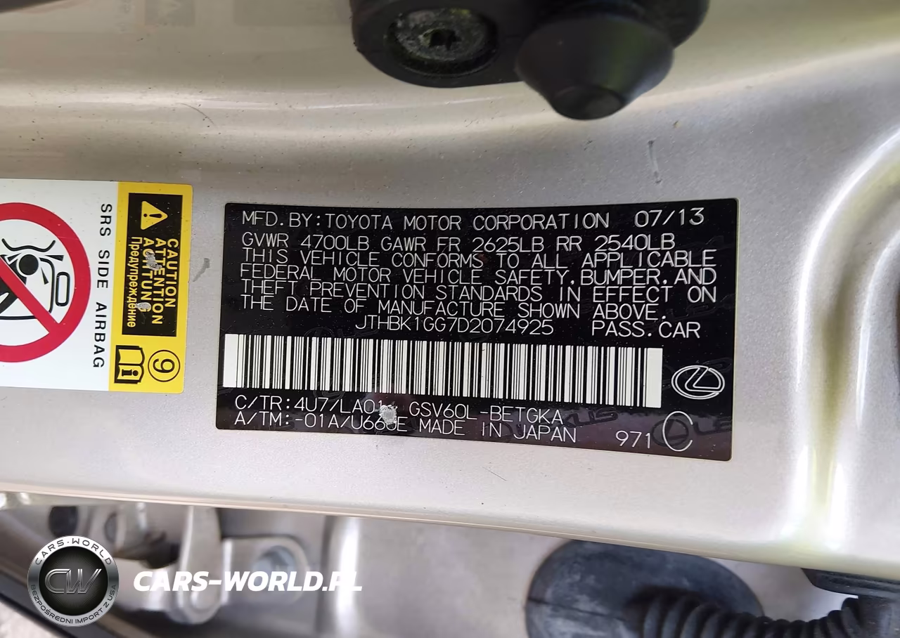 2013 Lexus Es 350 VIN:JTHBK1GG7D2074925 - 9