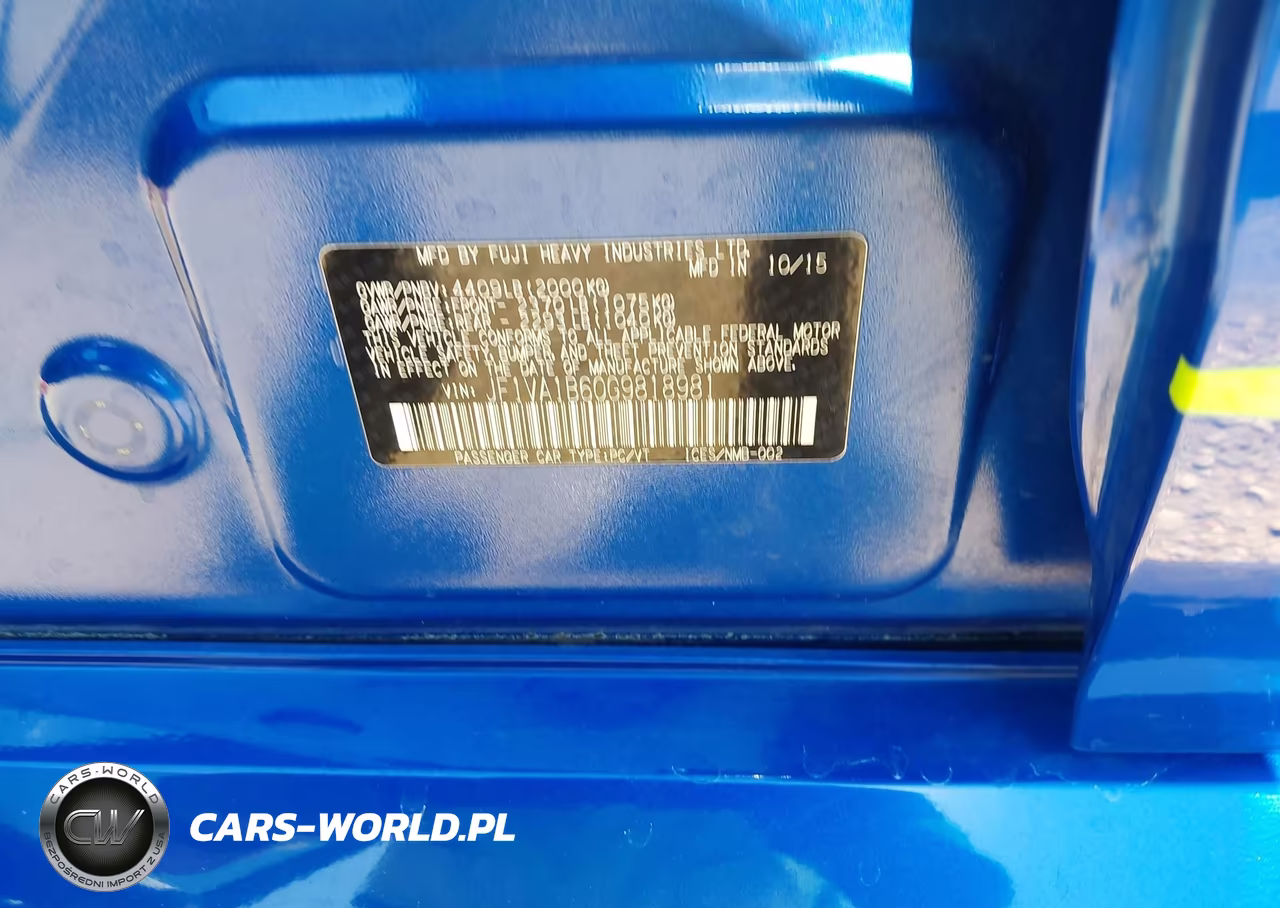2016 Subaru Wrx VIN:JF1VA1B60G9818981 - 9