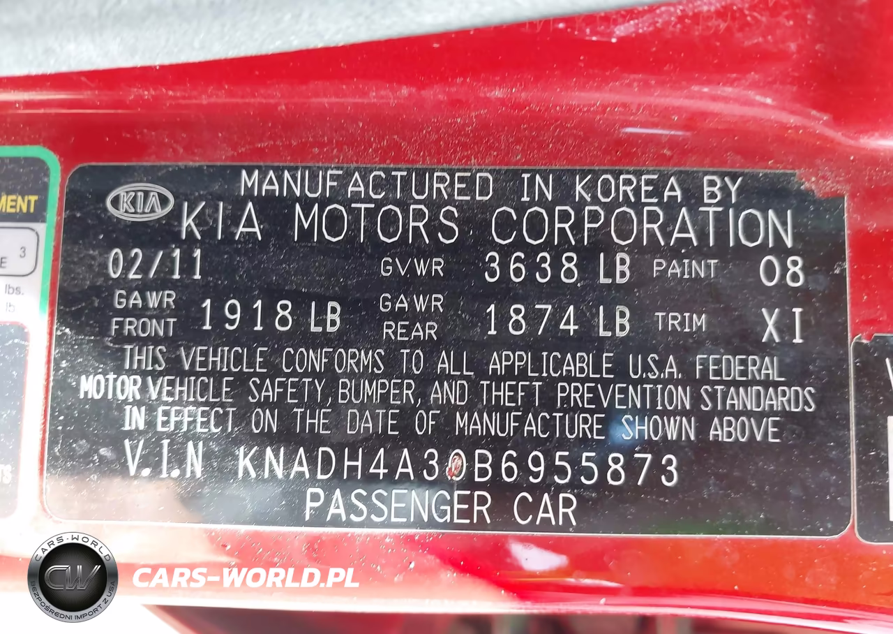 2011 Kia Rio Lx VIN:KNADH4A30B6955873 - 9