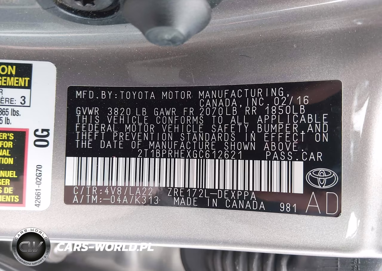 2016 Toyota Corolla Le Eco Premium VIN:2T1BPRHEXGC612621 - 9