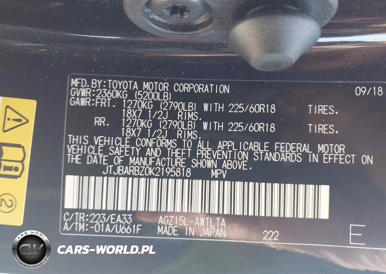 2019 Lexus Nx 300 VIN:JTJBARBZ0K2195818 - 9