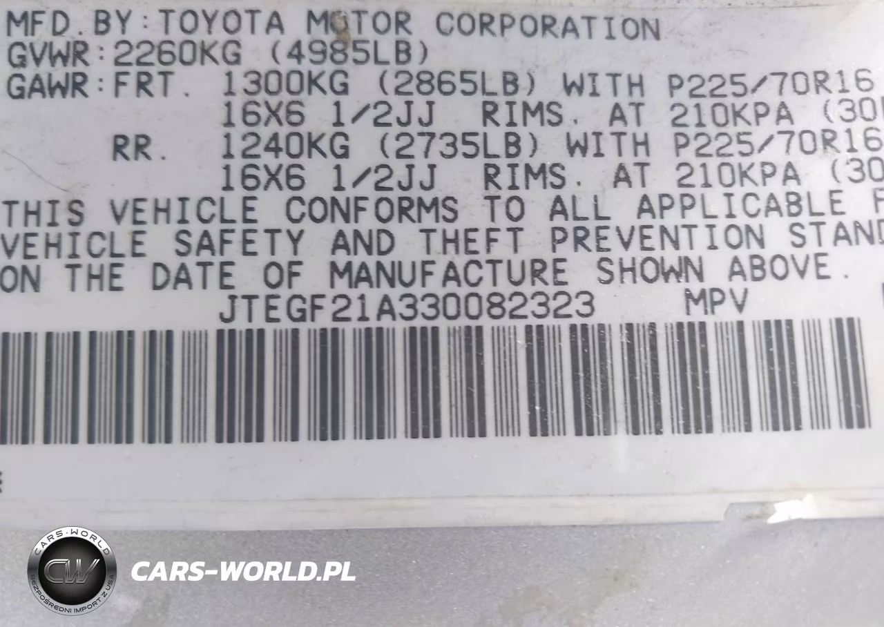 2003 Toyota Highlander V6 VIN:JTEGF21A330082323 - 9