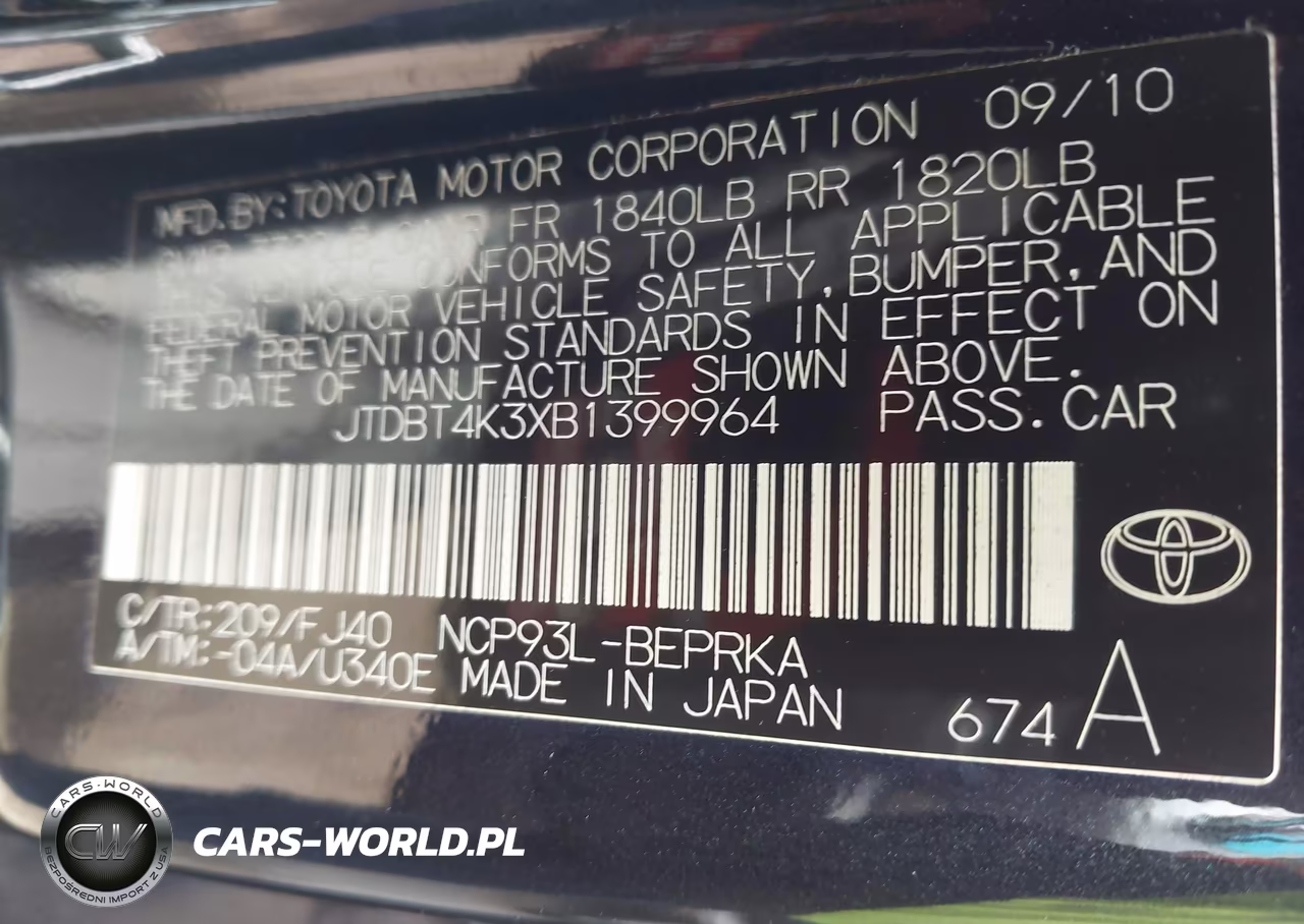 2011 Toyota Yaris VIN:JTDBT4K3XB1399964 - 9