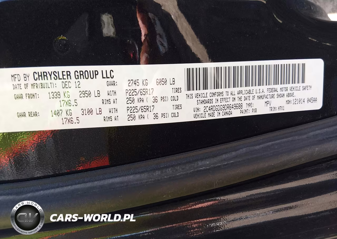 2013 Dodge Grand Caravan Crew VIN:2C4RDGDG9DR649688 - 9