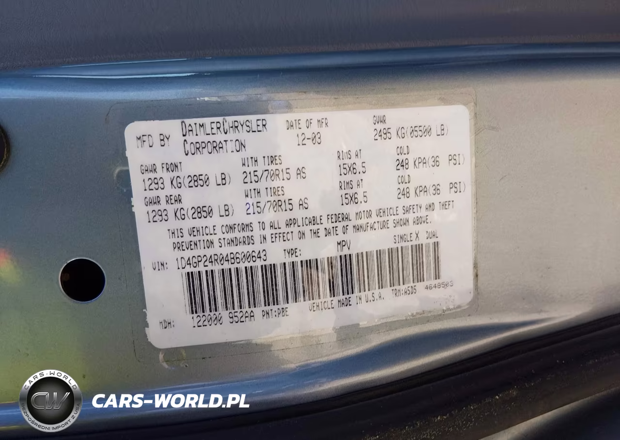 2004 Dodge Grand Caravan Se VIN:1D4GP24R04B600643 - 9