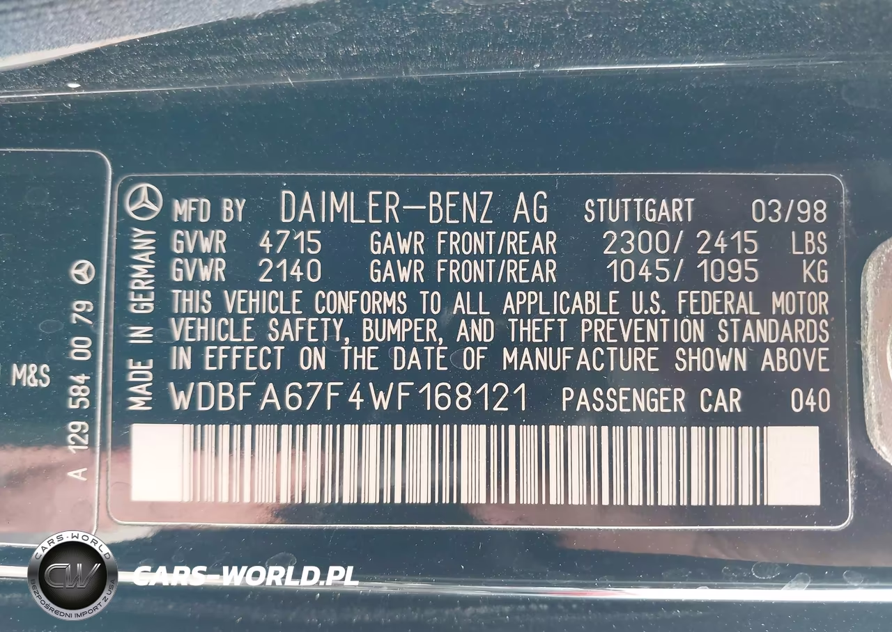 1998 Mercedes-Benz Sl 500 VIN:WDBFA67F4WF168121 - 9
