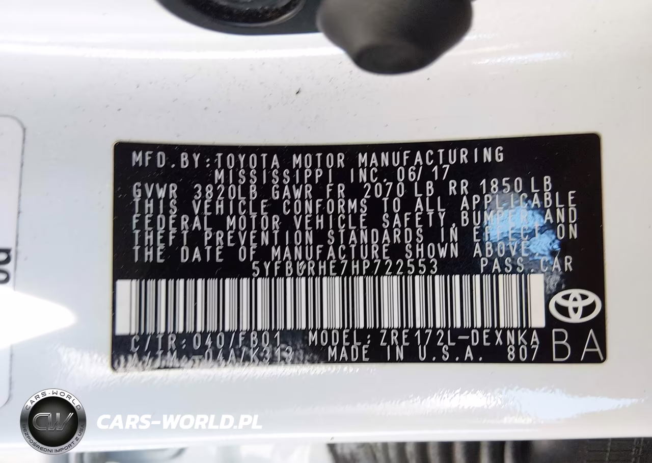 2017 Toyota Corolla Le VIN:5YFBURHE7HP722553 - 9