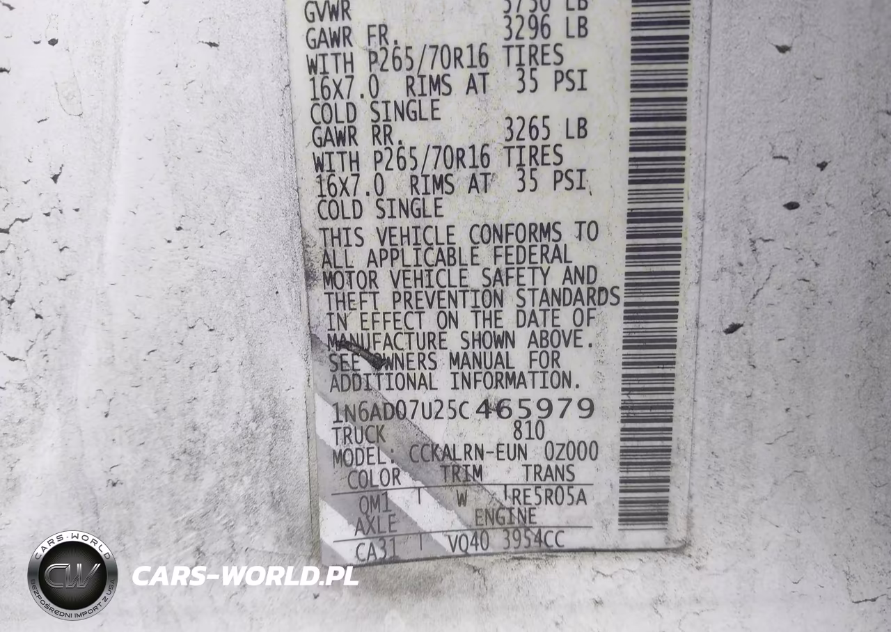 2005 Nissan Frontier Se VIN:1N6AD07U25C465979 - 9