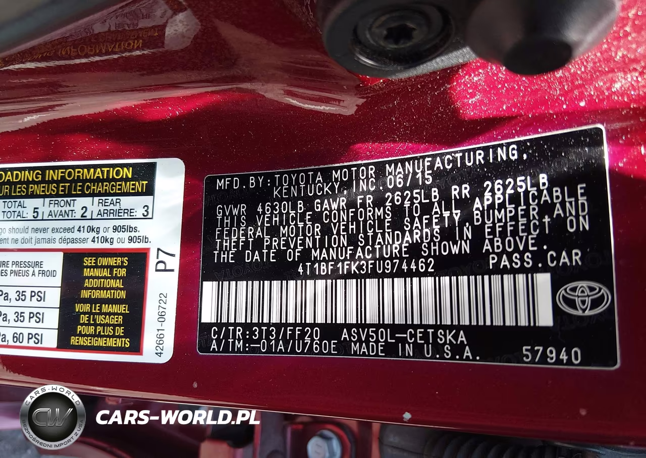 2015 Toyota Camry Se VIN:4T1BF1FK3FU974462 - 9
