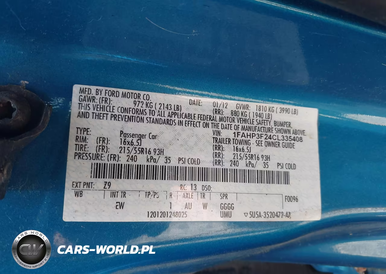 2012 Ford Focus Se VIN:1FAHP3F24CL335408 - 9