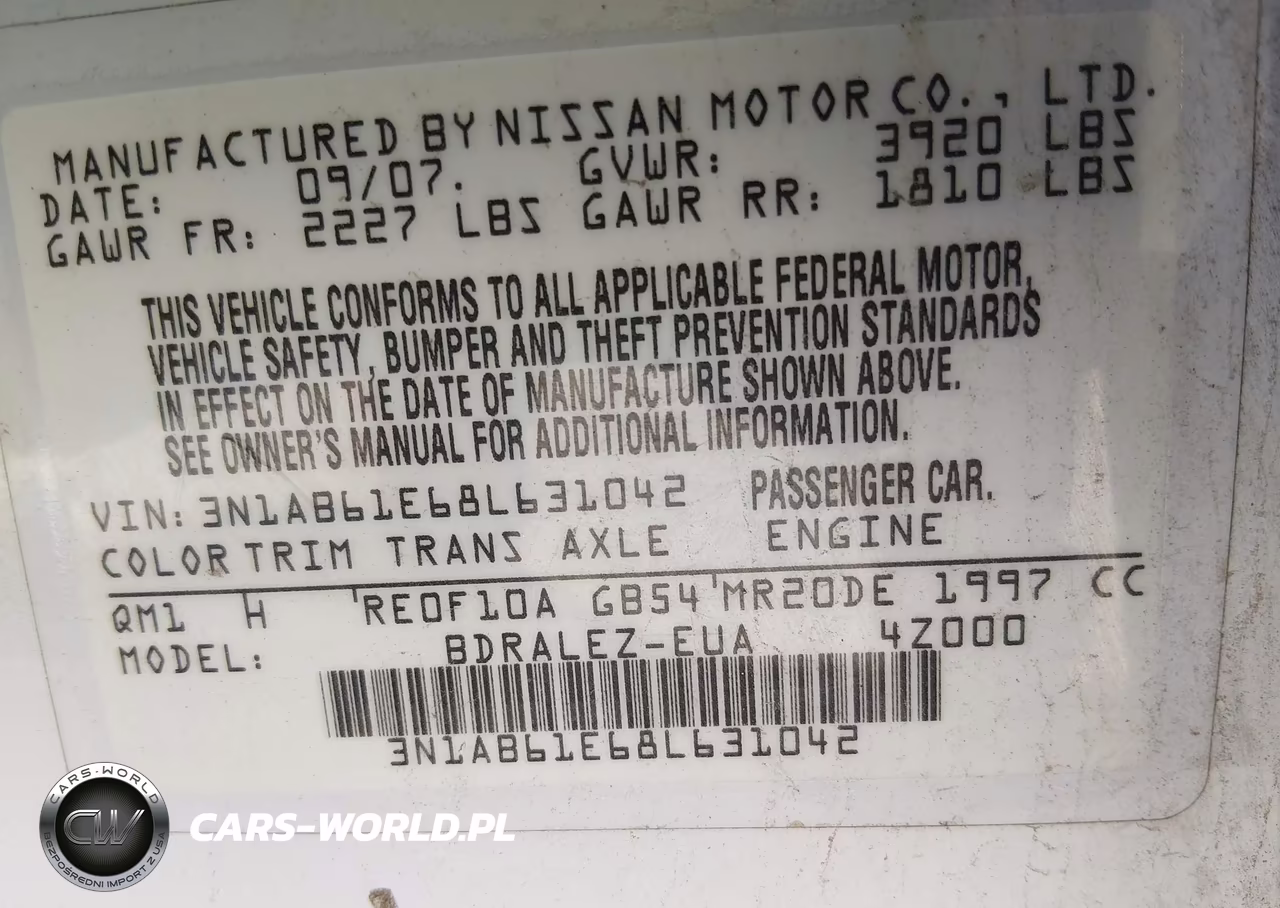2008 Nissan Sentra 2.0S VIN:3N1AB61E68L631042 - 9