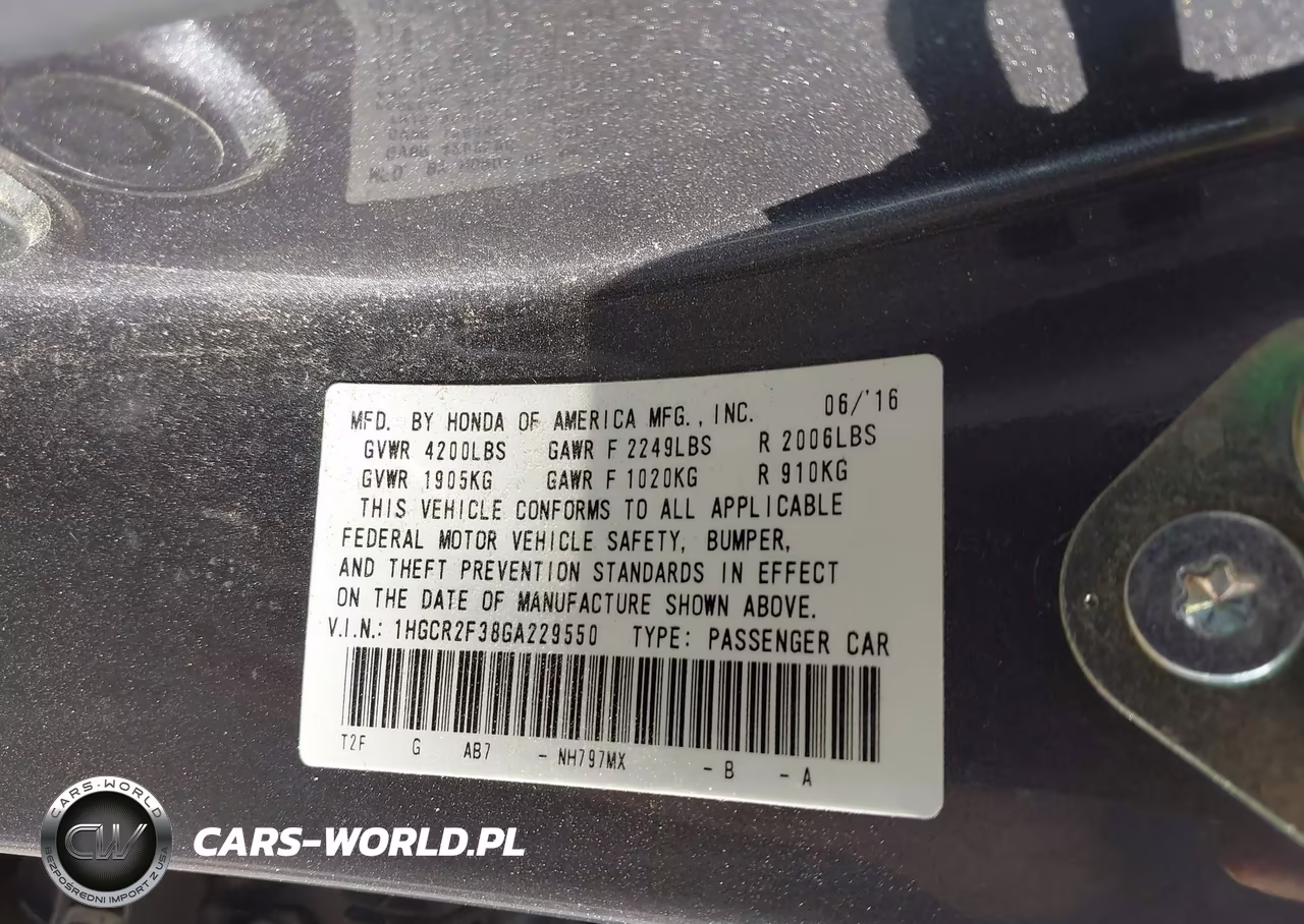 2016 Honda Accord Lx VIN:1HGCR2F38GA229550 - 9