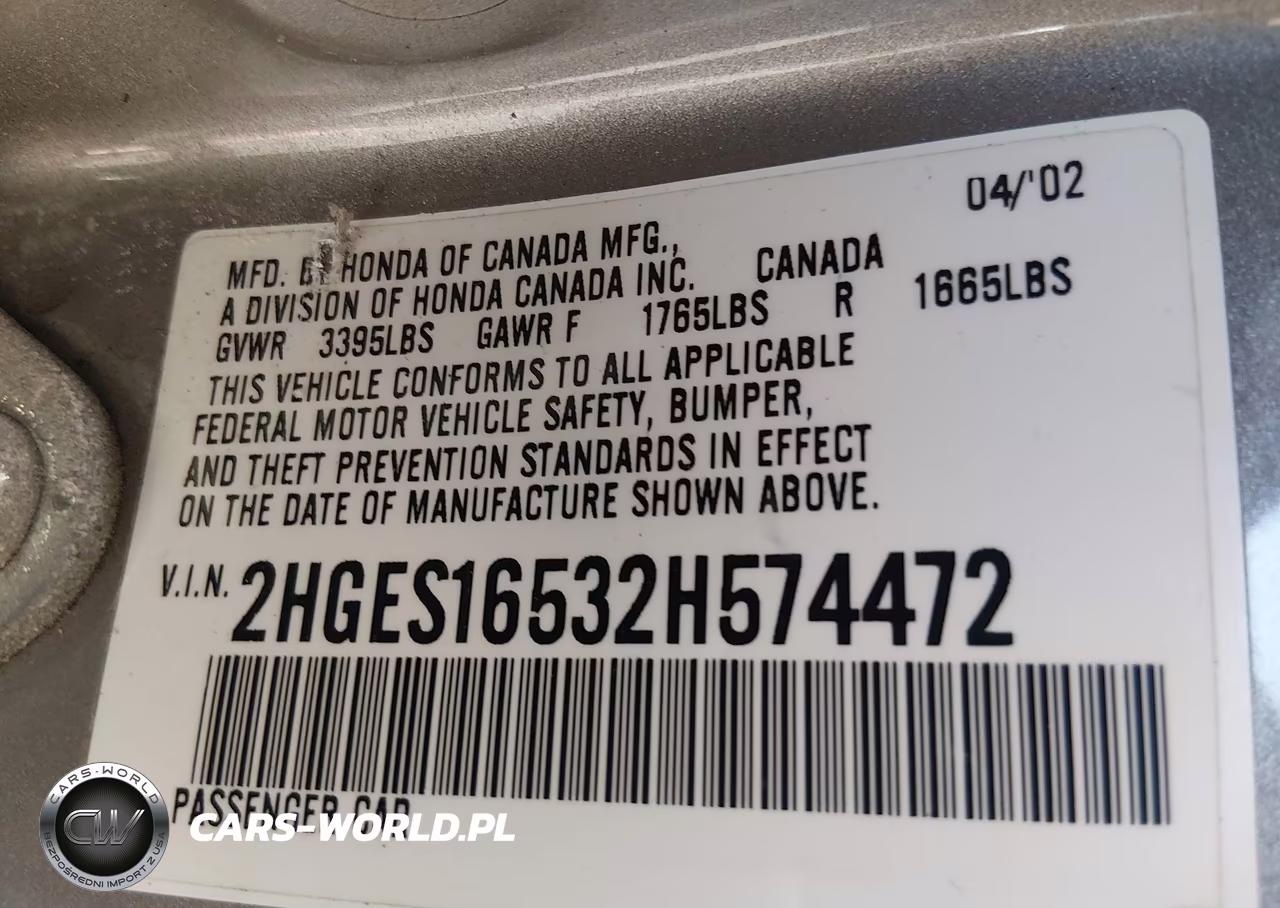2002 Honda Civic Lx VIN:2HGES16532H574472 - 9