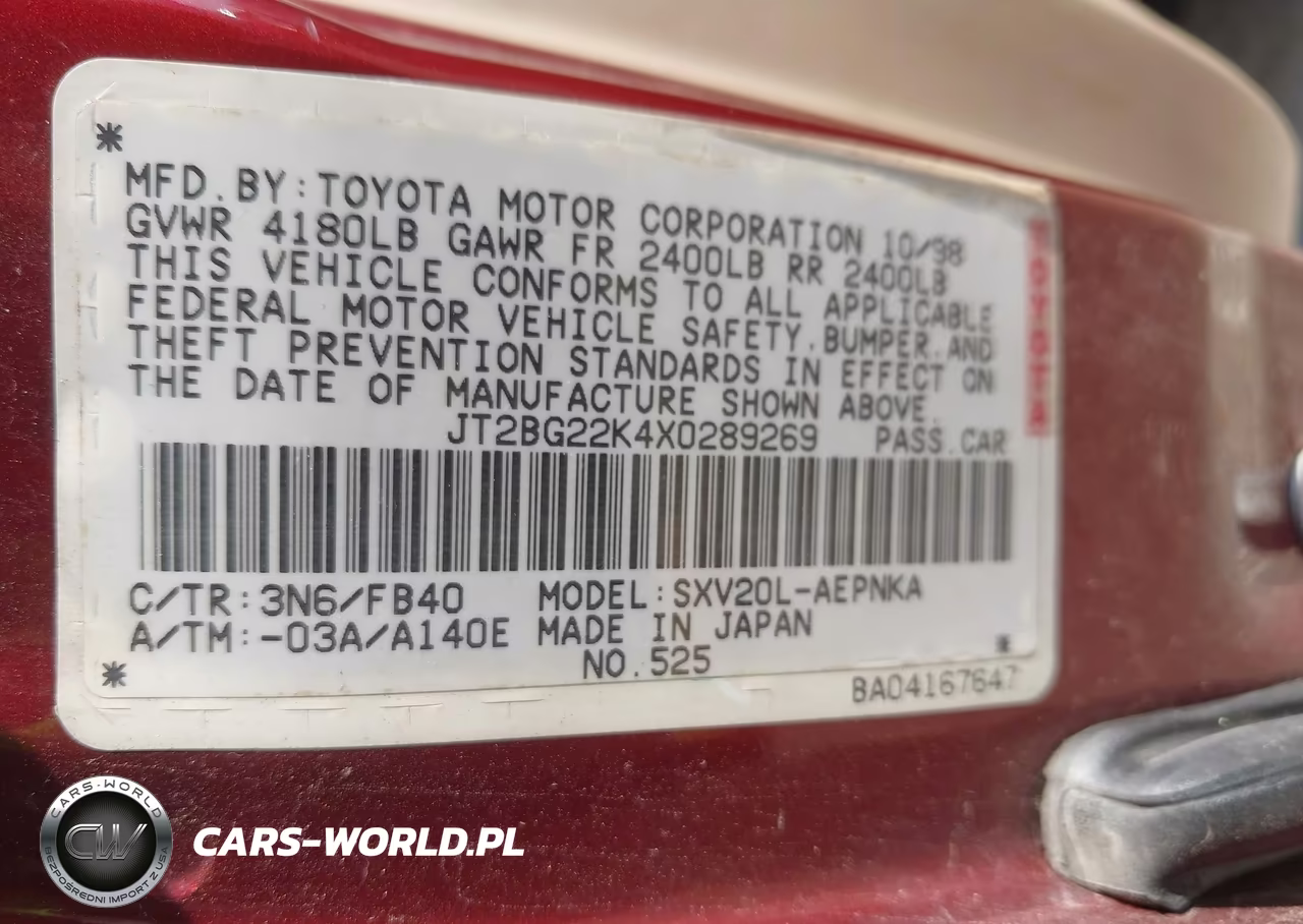 1999 Toyota Camry Le VIN:JT2BG22K4X0289269 - 9