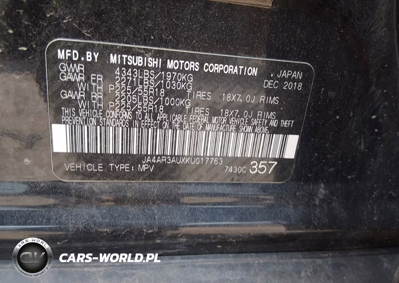 2019 Mitsubishi Outlander Sport 2.0 Es-2.0 Le-2.0 Se-2.0 Sp VIN:JA4AR3AUXKU017763 - 9
