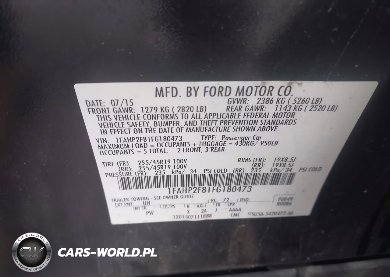 2015 Ford Taurus Limited VIN:1FAHP2F81FG180473 - 9