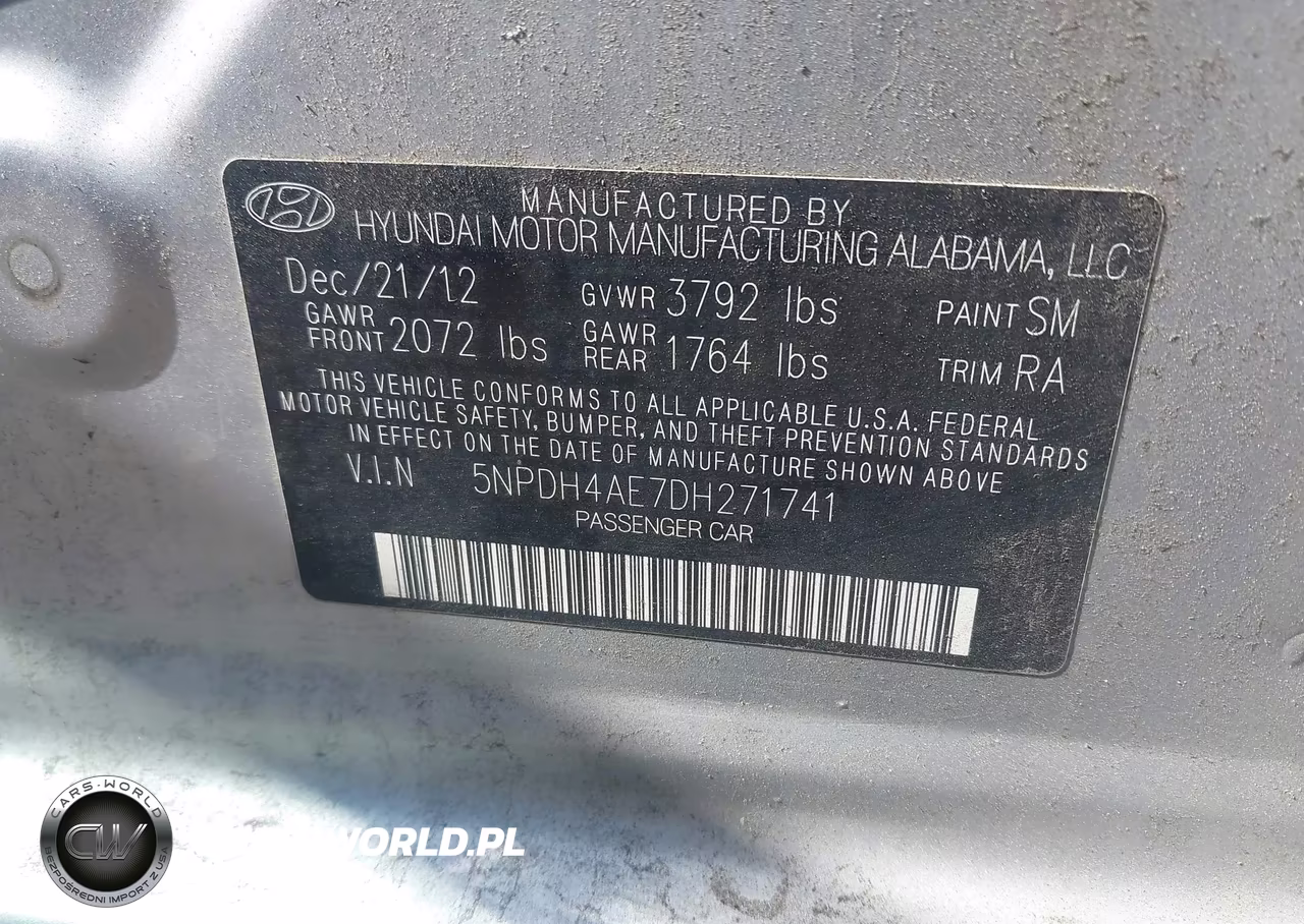 2013 Hyundai Elantra Limited VIN:5NPDH4AE7DH271741 - 9
