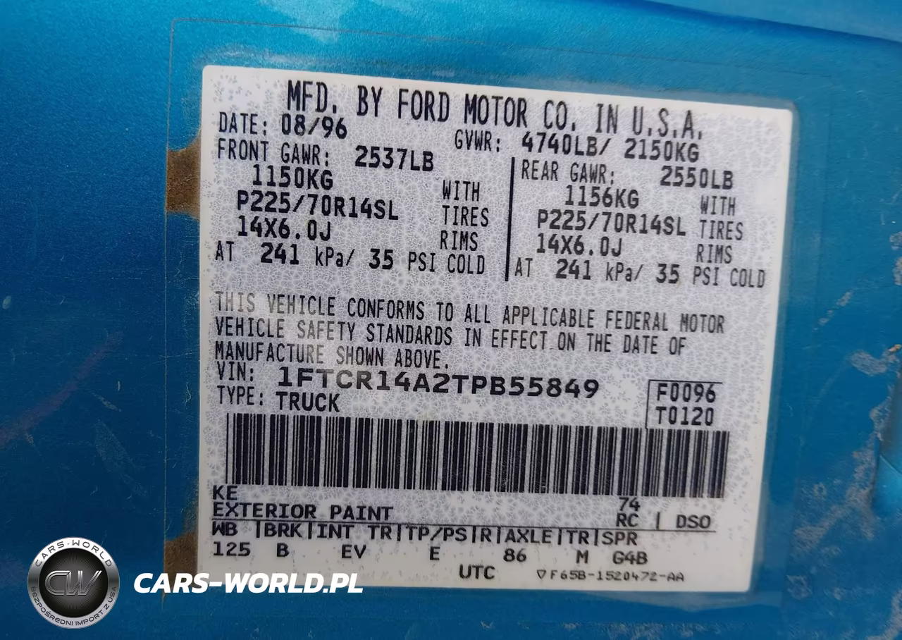 1996 Ford Ranger Super Cab VIN:1FTCR14A2TPB55849 - 9