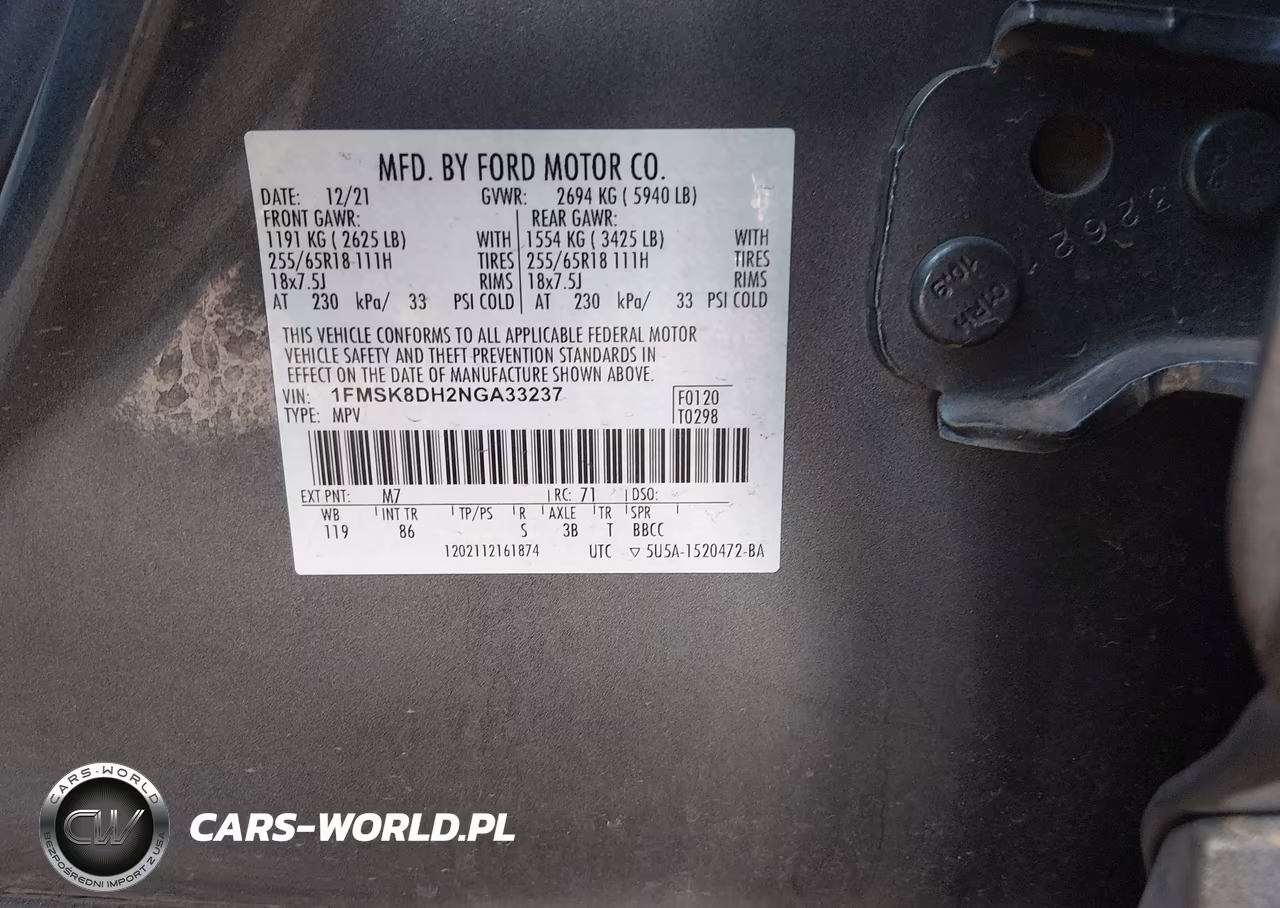 2022 Ford Explorer Xlt VIN:1FMSK8DH2NGA33237 - 9