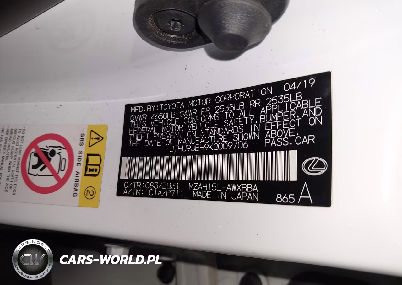 2019 Lexus Ux 250H F Sport VIN:JTHU9JBH9K2009706 - 9
