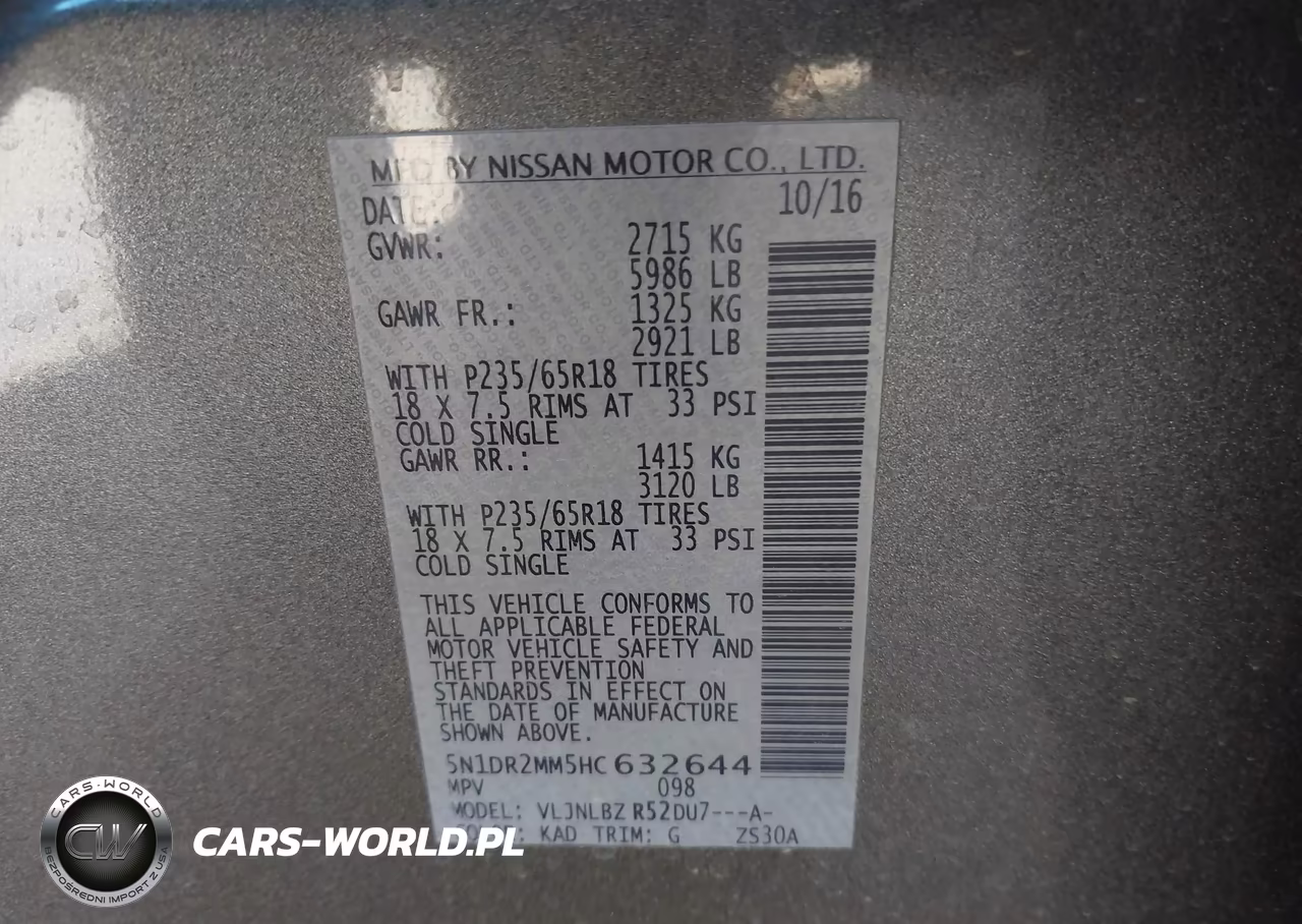2017 Nissan Pathfinder S VIN:5N1DR2MM5HC632644 - 9