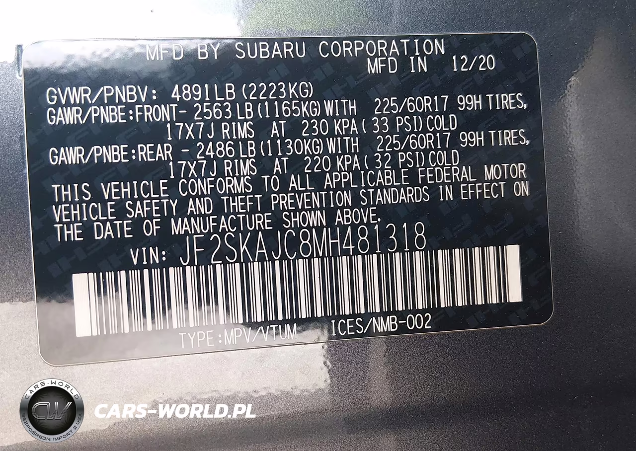 2021 Subaru Forester Premium VIN:JF2SKAJC8MH481318 - 9