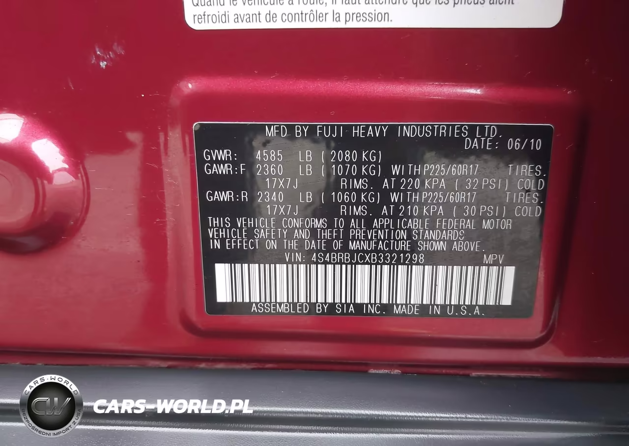 2011 Subaru Outback 2.5I Limited VIN:4S4BRBJCXB3321298 - 9