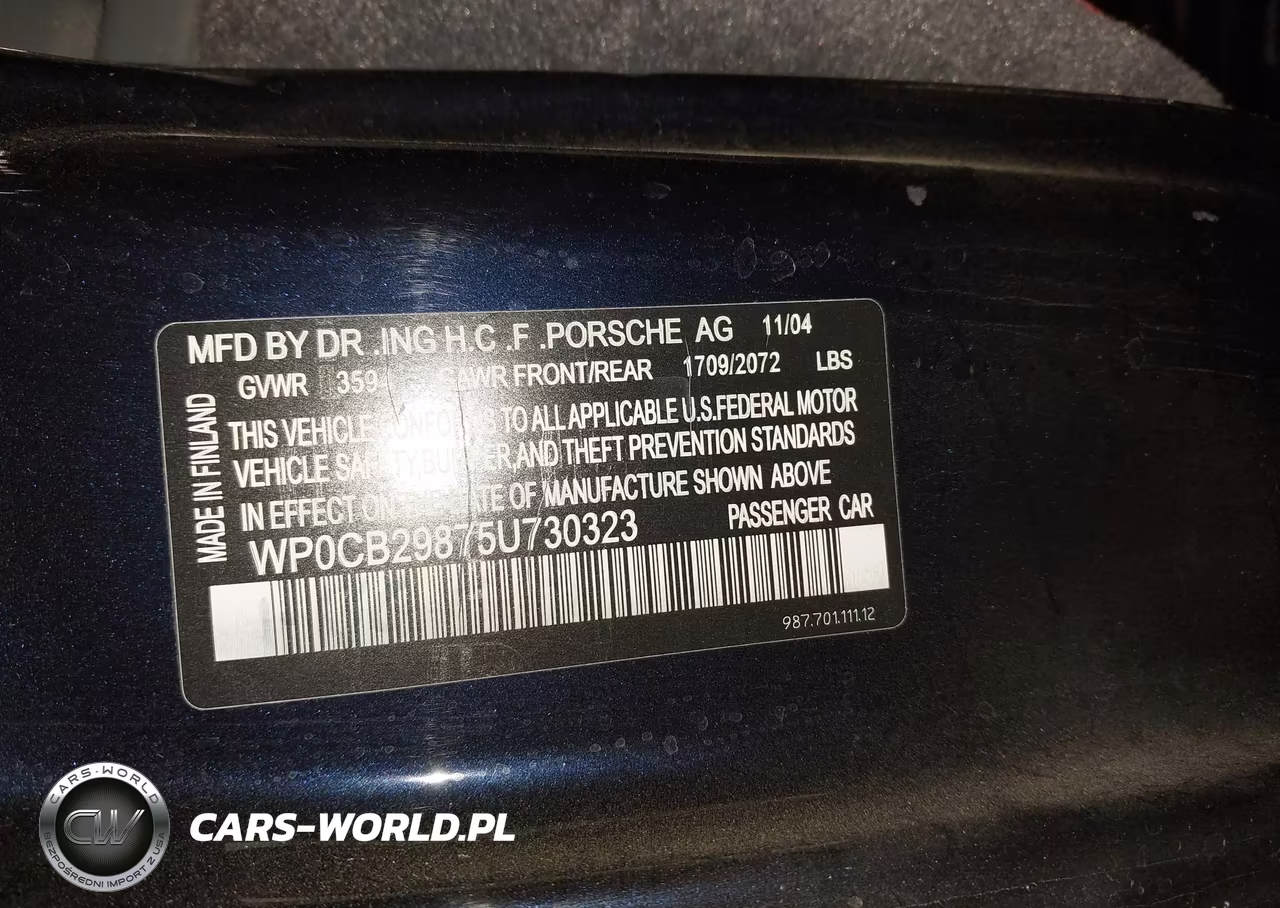 2005 Porsche Boxster S VIN:WP0CB29875U730323 - 9